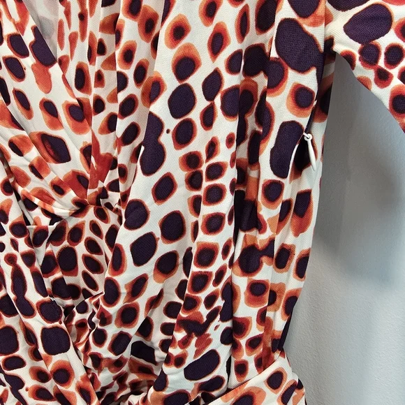 Banana Republic Issa Collection Red Ceramic Printed Three-Quarter Sleeve Dress - Picture 4 of 14